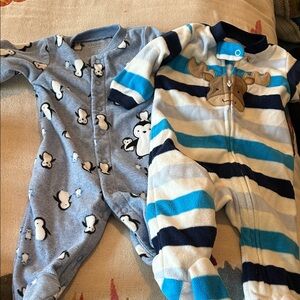 Set of 2 Cold Weather Infant Fuzzy One- Piece
